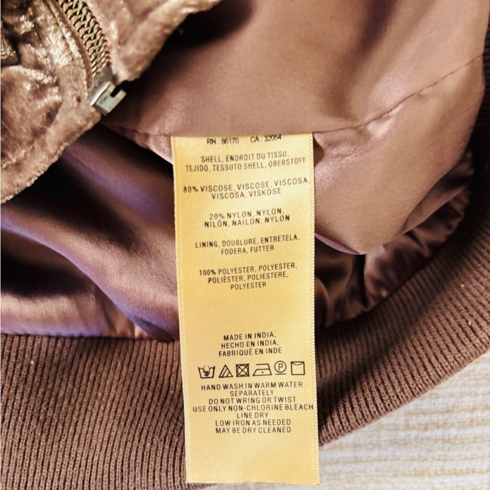 Hei Hei Anthropologie Embroderied Brown Velvet Bomber Jacket Women’s M - Picture 4 of 14